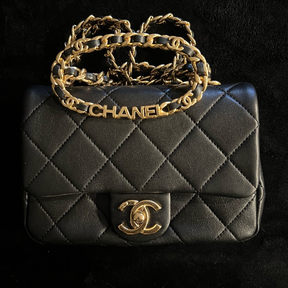 Chanel Mini Flap Bag with Top Handle in Leather
